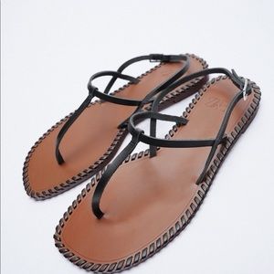 Zara leather sandals size 41